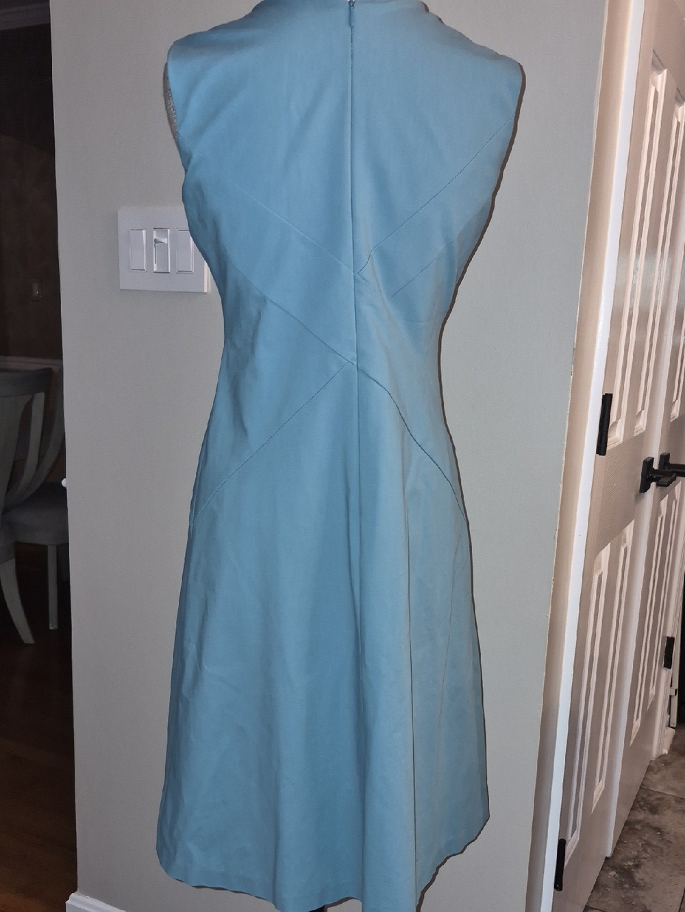 LAFAYETTE 148 KHAKI COTTON BLEND STRUCTURED FIT LINED SIDE PLEAT DRESS EUC SZ4 - Picture 6 of 13